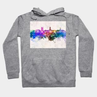 Columbia MO skyline in watercolor background Hoodie